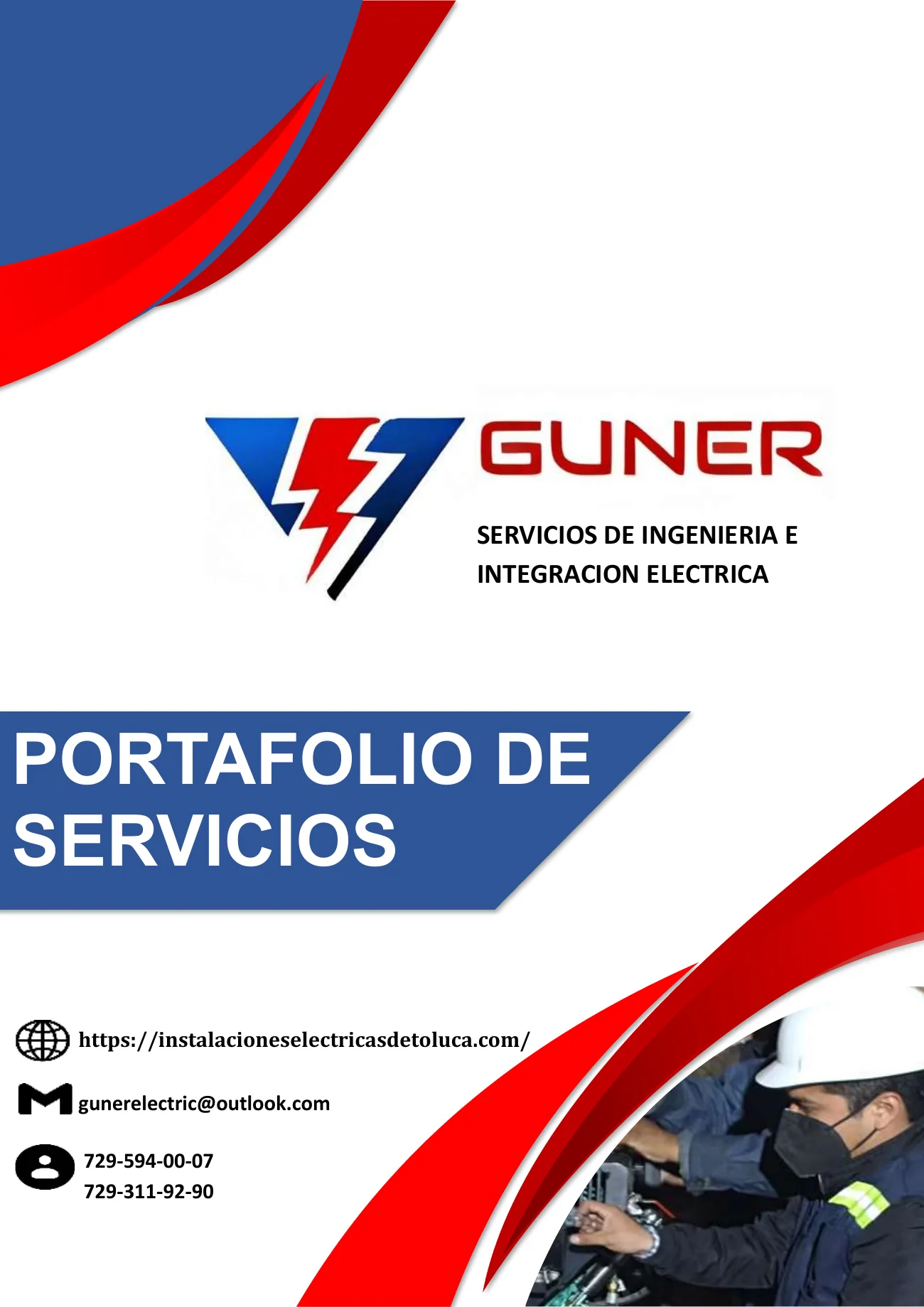 Portada original del portafolio de servicios GUNER Electric 2026
